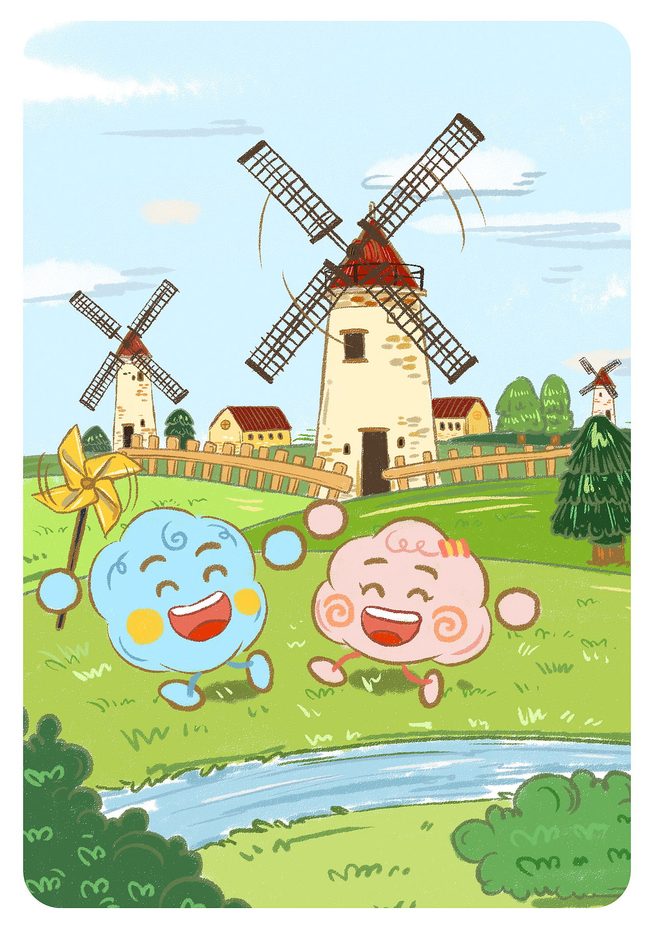 棉花糖糖小情侣卡通形象