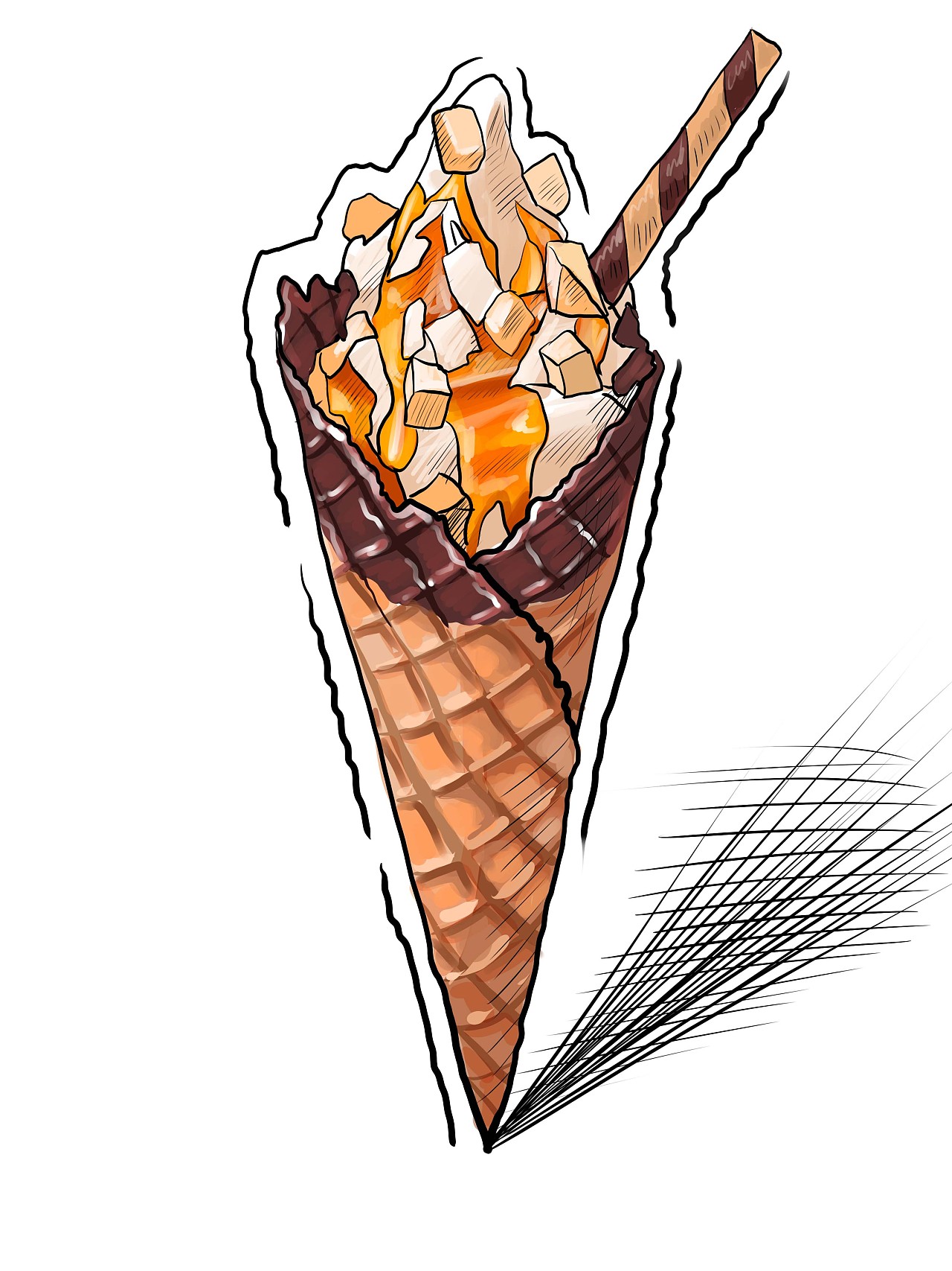 手绘冰淇淋|插画|插画习作|梦的下落 - 原创作品 - 站酷 (ZCOOL)