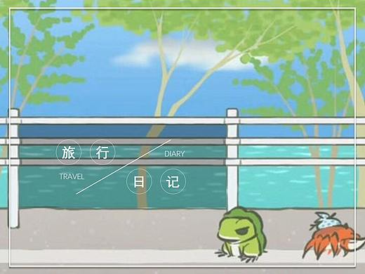 【青蛙旅行日志】简约清新风旅行相册PPT创意动态模板