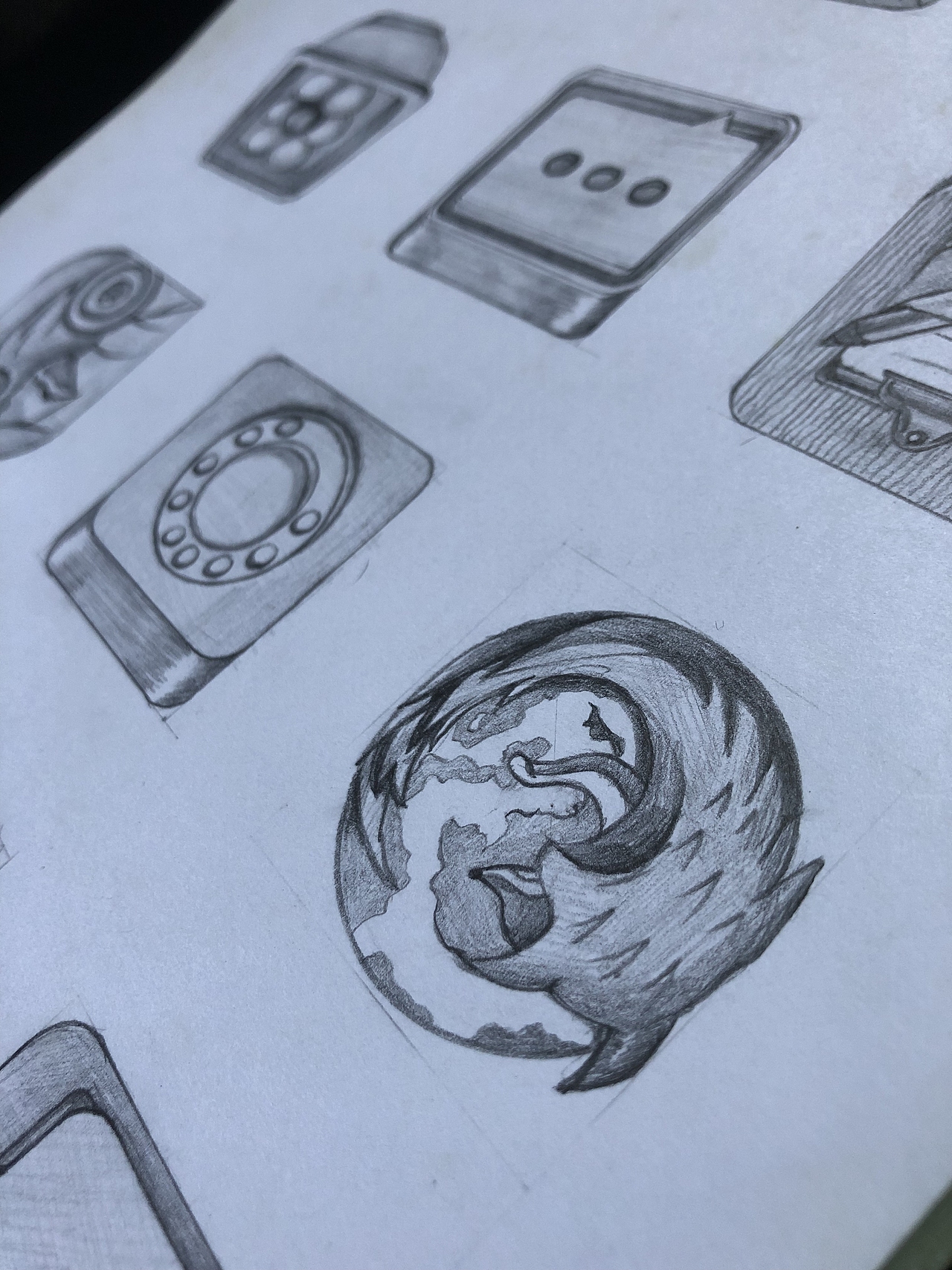 铅笔稿手绘创意小图标