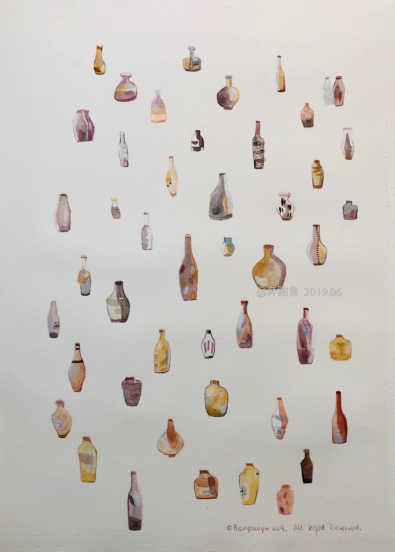 莫兰迪色系小瓶子（图ZMTYyNzE3MDYw） - 商业插画 - 站酷设计师奔跑鱼原创素材 - 站酷ZCOOL