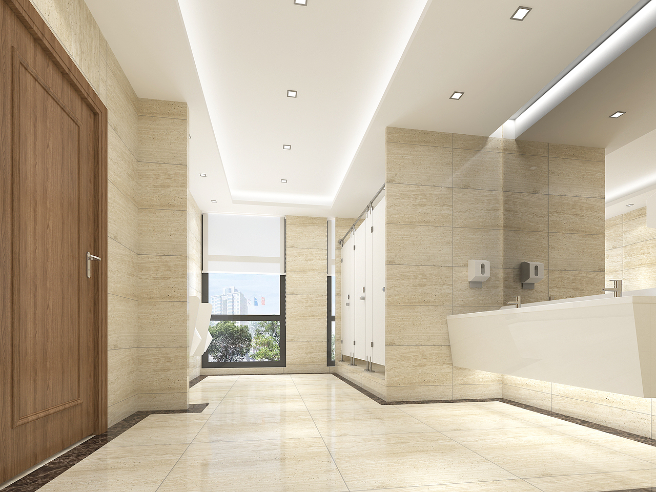 法院办公走廊卫生间