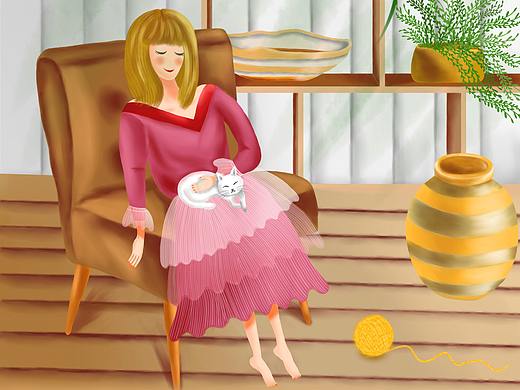 午后时光-插画作品（个人主页-ZMzY4NjQzNDQ=） - 创作习作 - 站酷设计师上官冰块原创素材 - 站酷ZCOOL