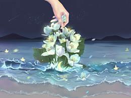 昨夜我又梦见自己去流浪-梦幻插画