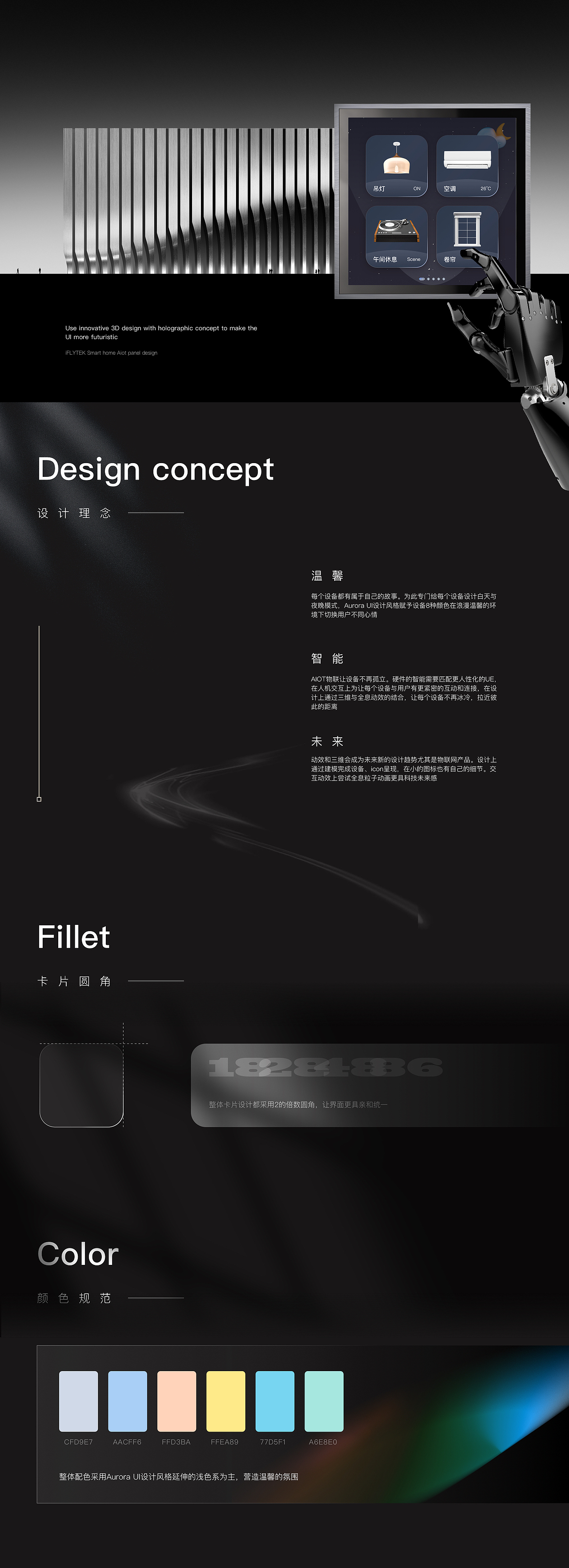 讯飞AIOT面板｜三维全息设计