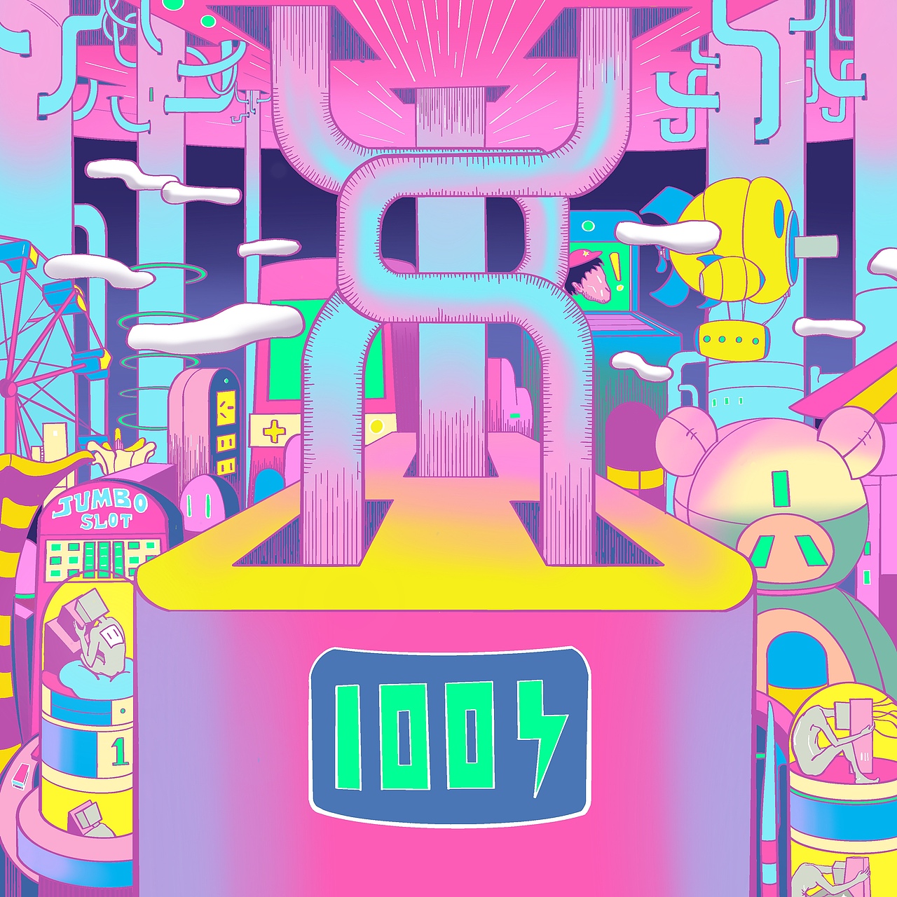 无字漫画《插头城》试色稿（图ZMjk5NDYxMDQ0） - 新锐潮流插画 - 站酷设计师卢卡鹿原创素材 - 站酷ZCOOL