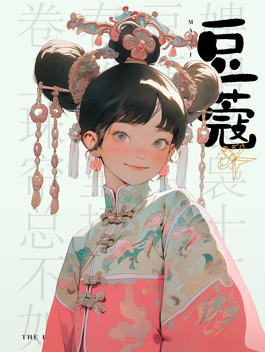 AIGC创意古装青春女孩插画——《豆蔻年华》