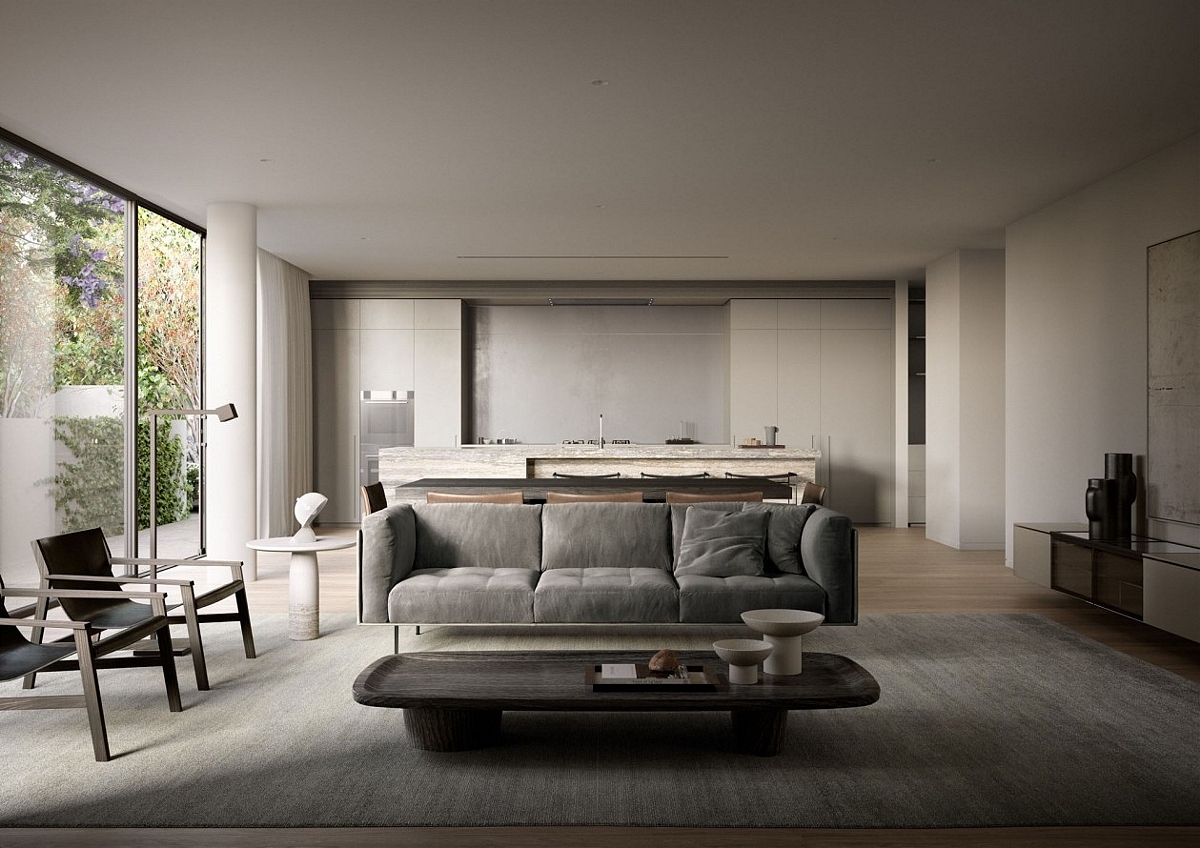 极简风客餐厅效果图表现