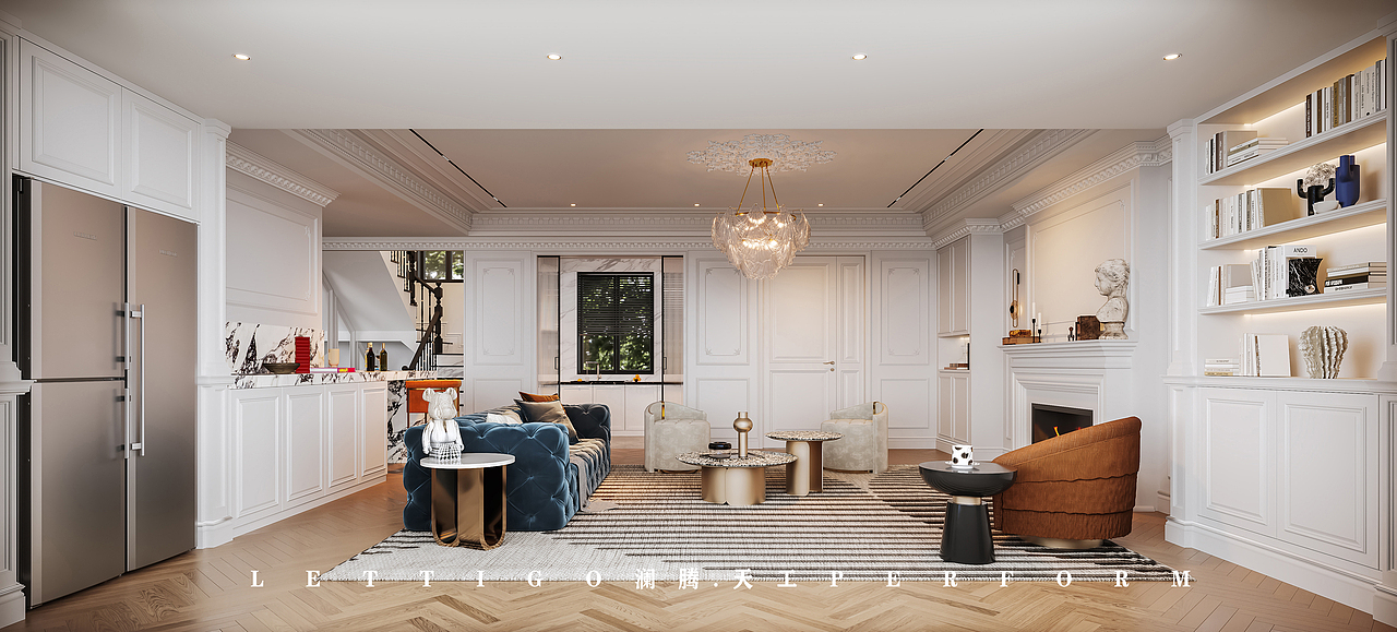 法式轻奢别墅，感觉暖调温馨