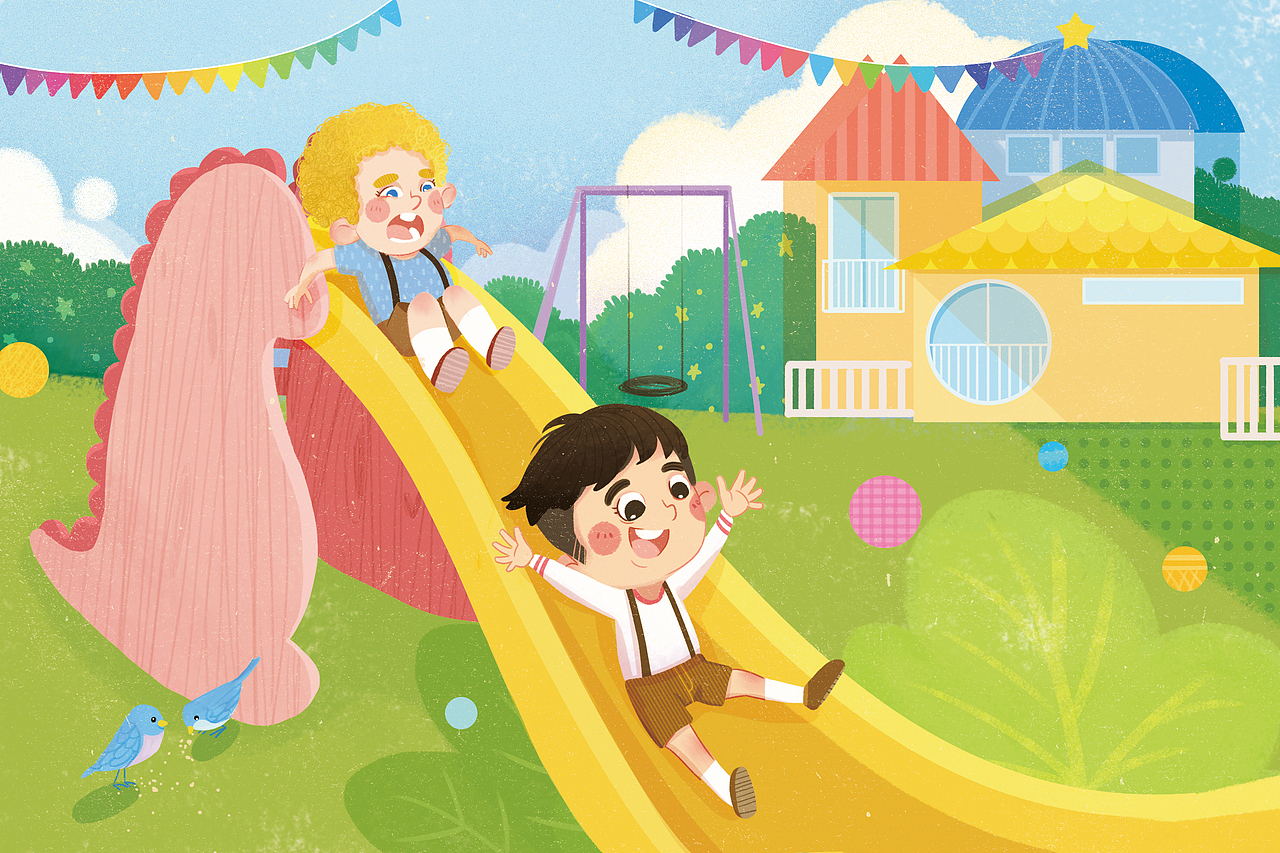 Happy childhood~~（图ZMTEwNzM2MDYw） - 儿童插画 - 站酷设计师三橘插画原创素材 - 站酷ZCOOL