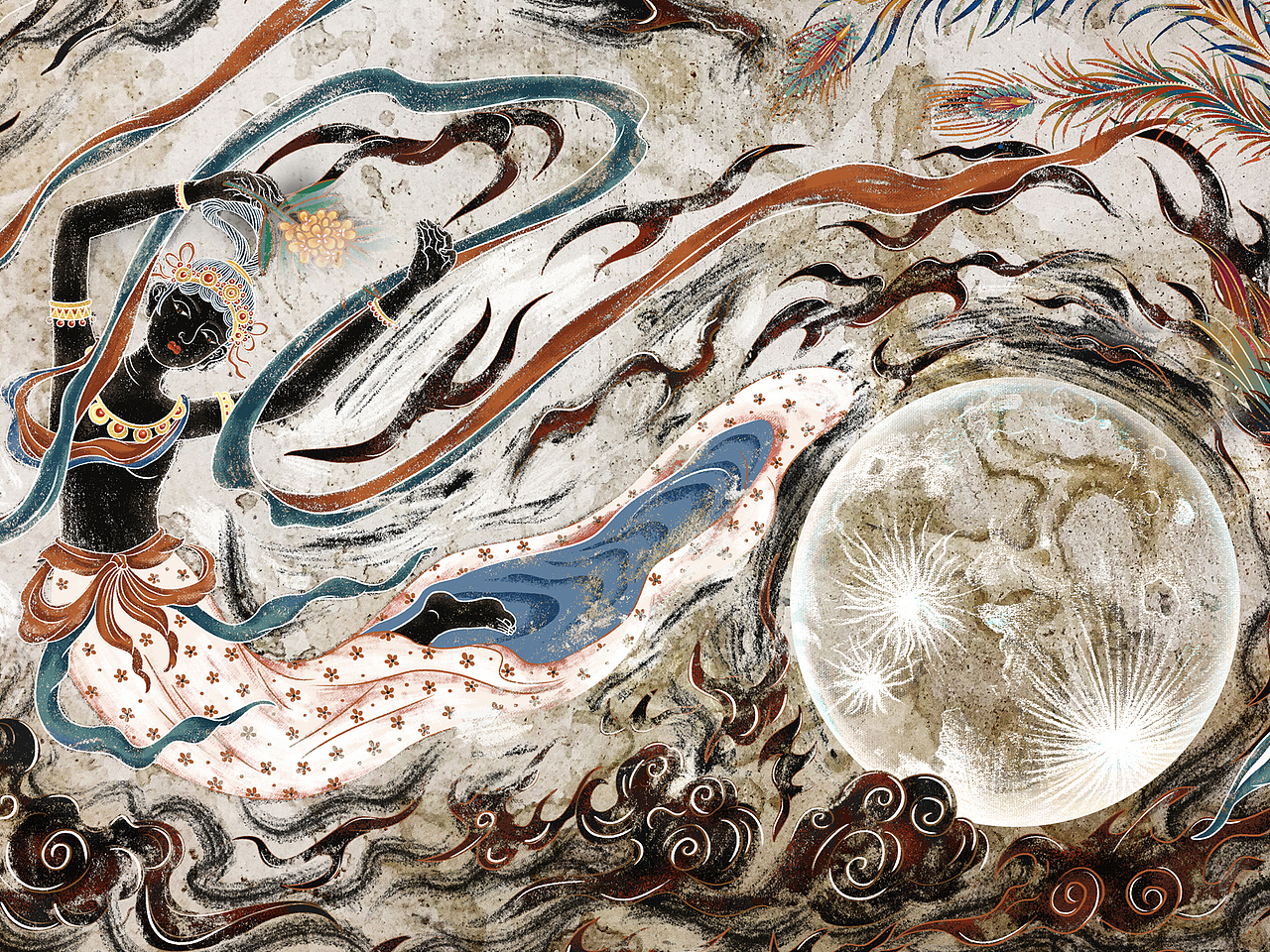 敦煌壁画致中秋