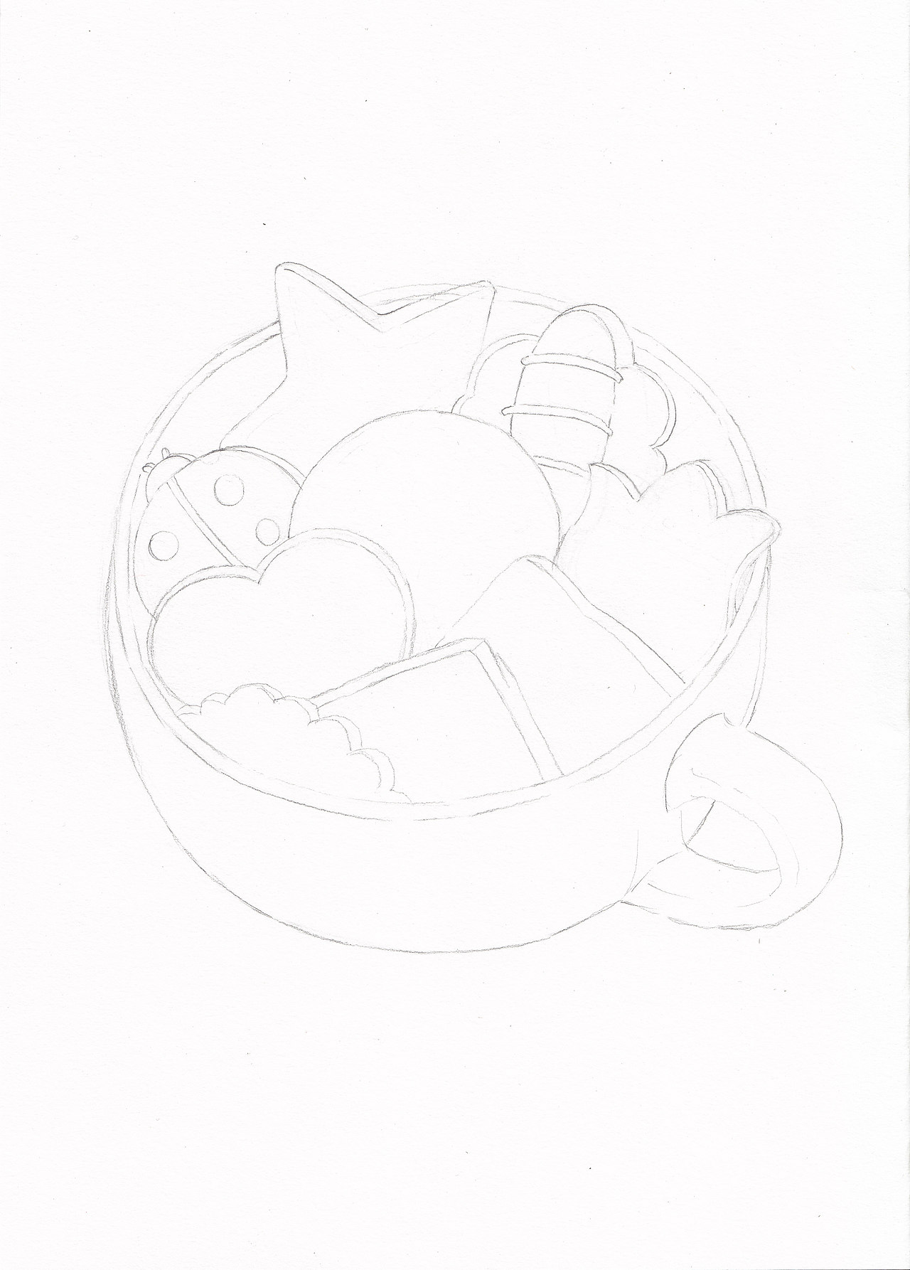 杯子饼干——彩铅步骤