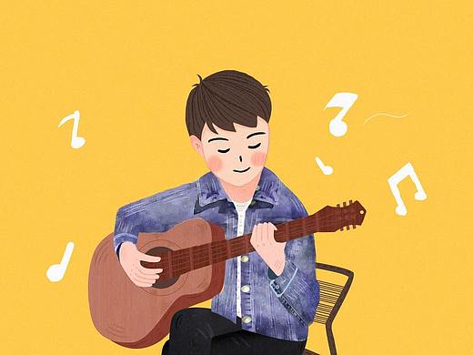 一个弹吉他的少年