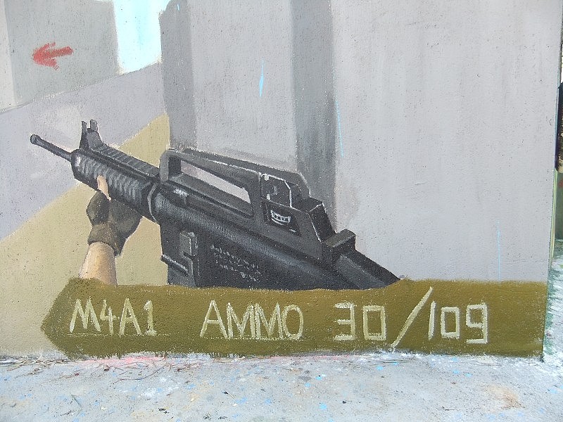 湖南宁乡真人cs场景墙绘