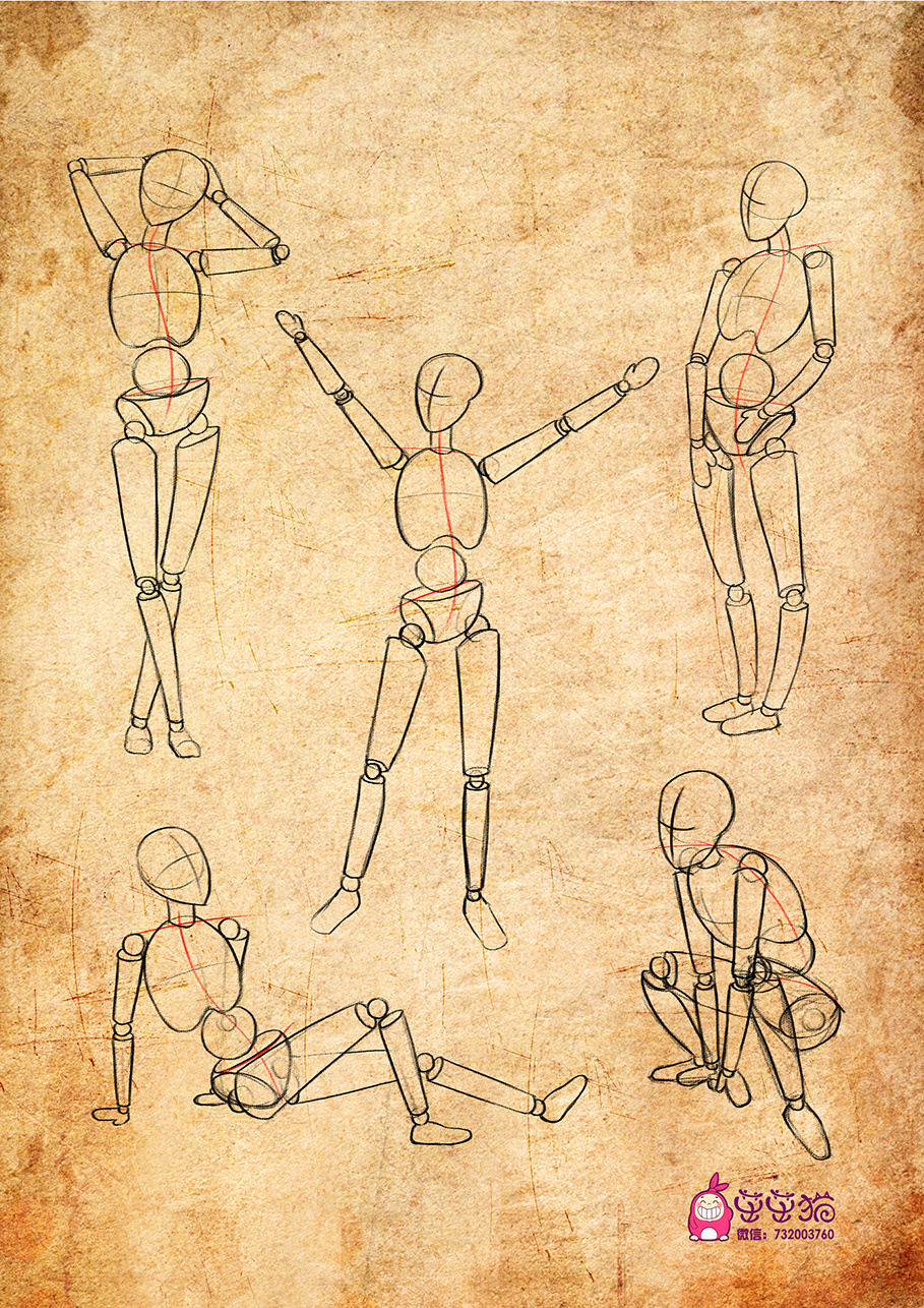 各种风格插画习作-人体结构&人物速写,白描线稿,水彩水墨,写实,日式