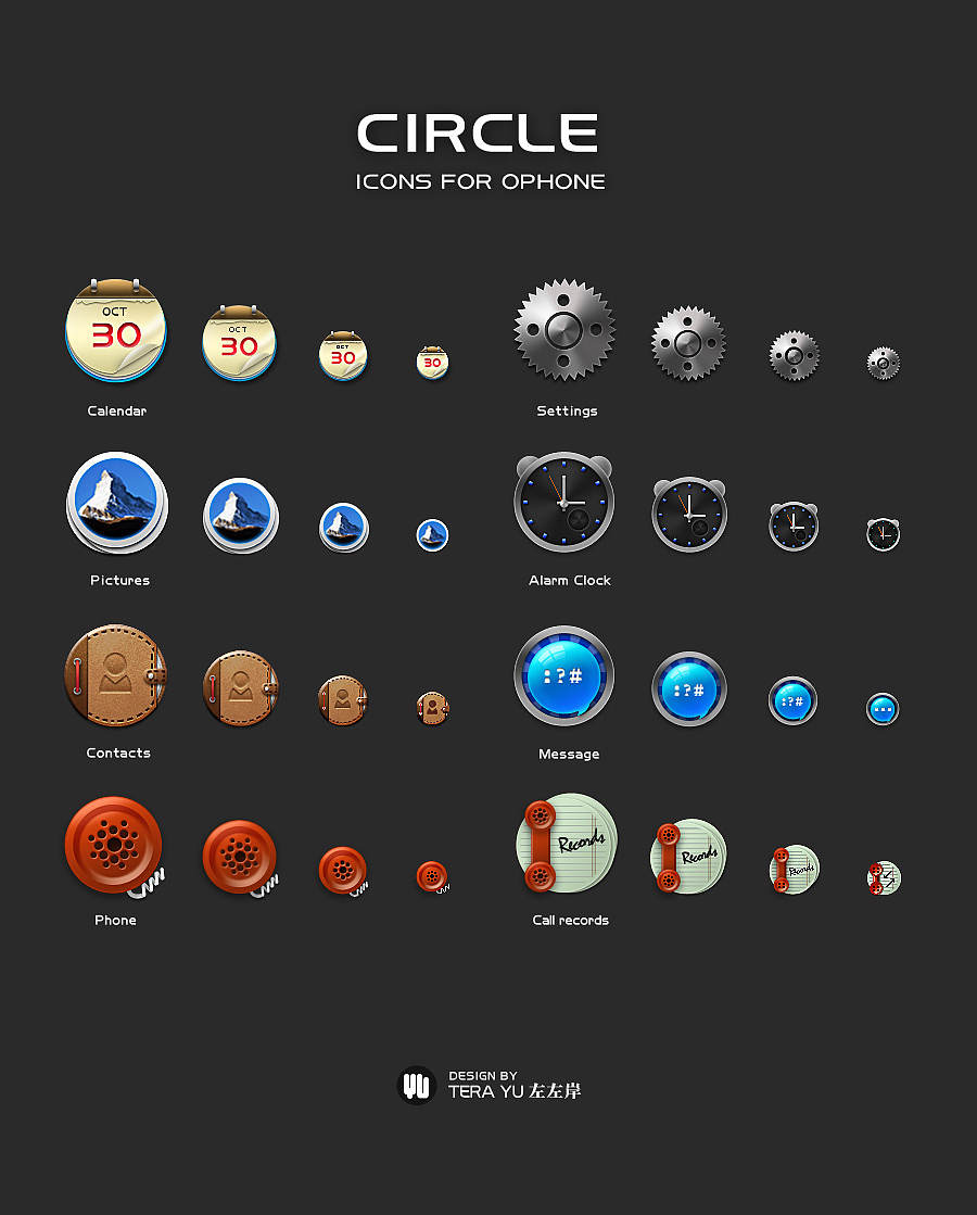 Ophone主題設計大賽參賽作品-Circle 0.2版本 （附草圖）（圖ZMzM1Mjc4MA==） - 圖標 - 站酷設計師左左岸原創(chuàng)素材 - 站酷ZCOOL