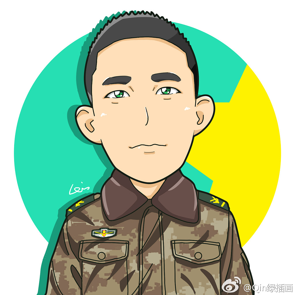 分享收藏军旅小徽章系列标志插画武警,陆军,军人兵哥各种插画武警q版