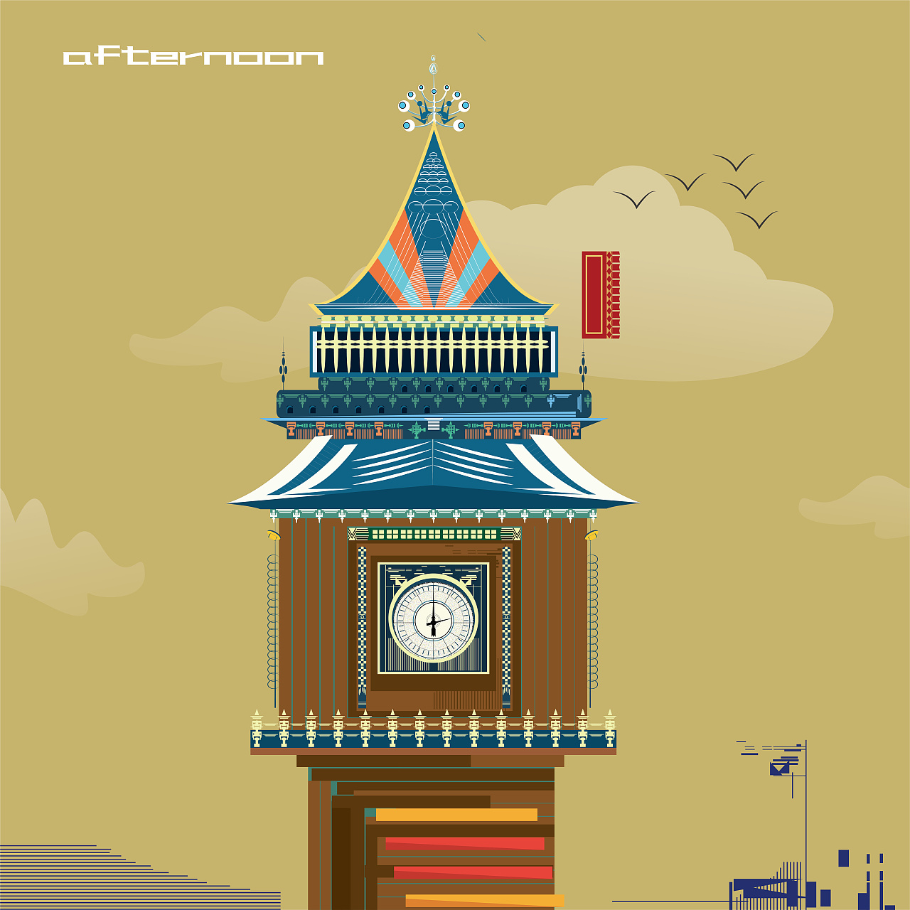 原创插画 钟楼|插画|商业插画|白颛 - 原创作品 - 站酷 (zcool)