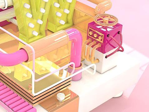 抽象机械建模渲染（个人主页-ZMjkyMzkyOTI=） - 其他三维 - 站酷设计师FeifeiAndOwen原创素材 - 站酷ZCOOL