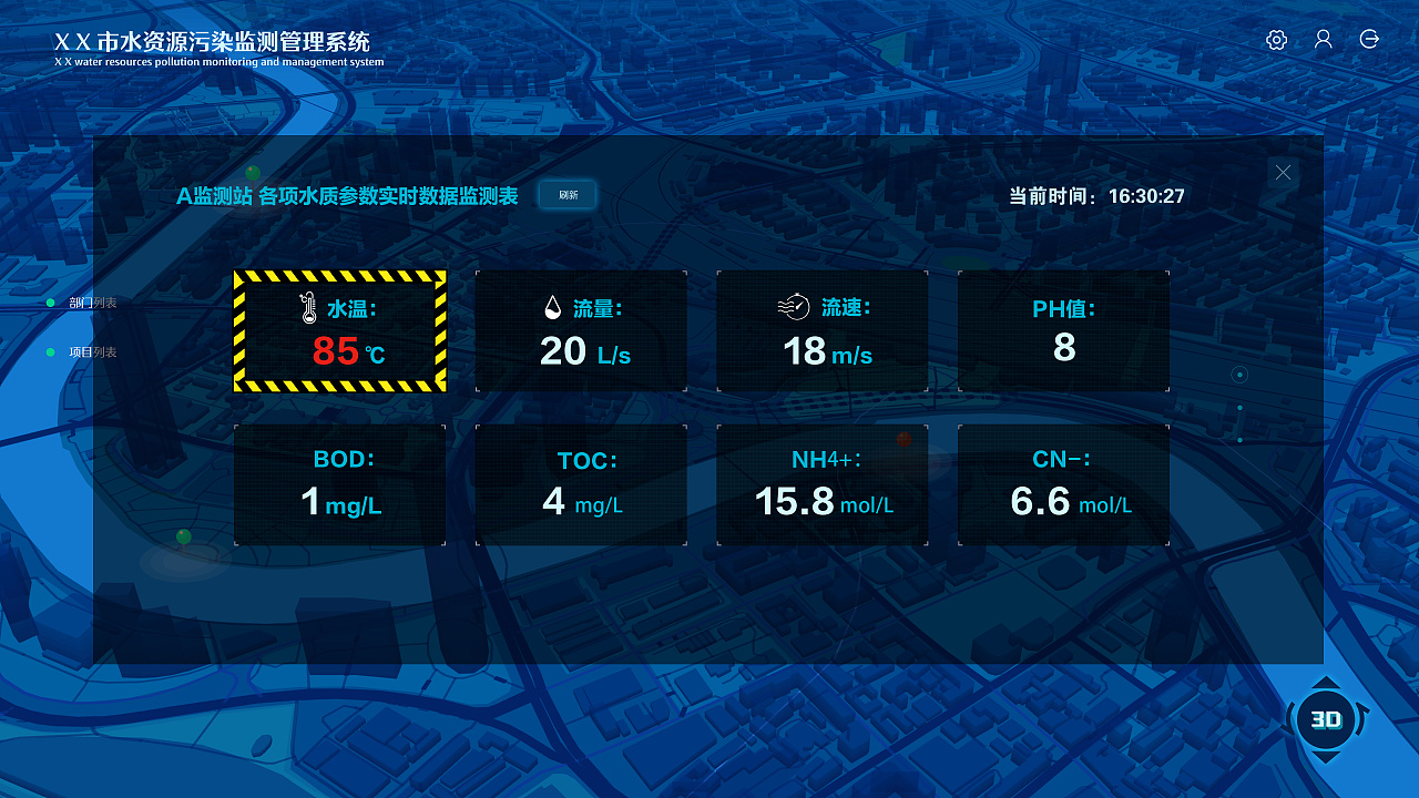 智慧水污染监测管理系统|ui|软件界面|bad_joe - 原创作品 - 站酷