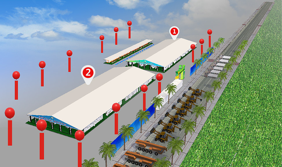 会场整体布局鸟瞰效果图