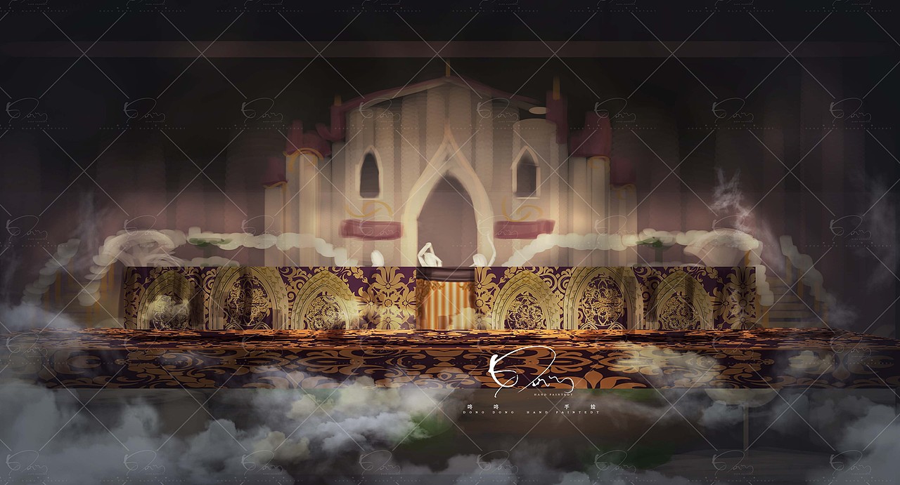 宫廷复古风婚礼手绘（图ZOTM5ODU1MDg=） - 舞台美术 - 站酷设计师咚咚婚礼手绘原创素材 - 站酷ZCOOL