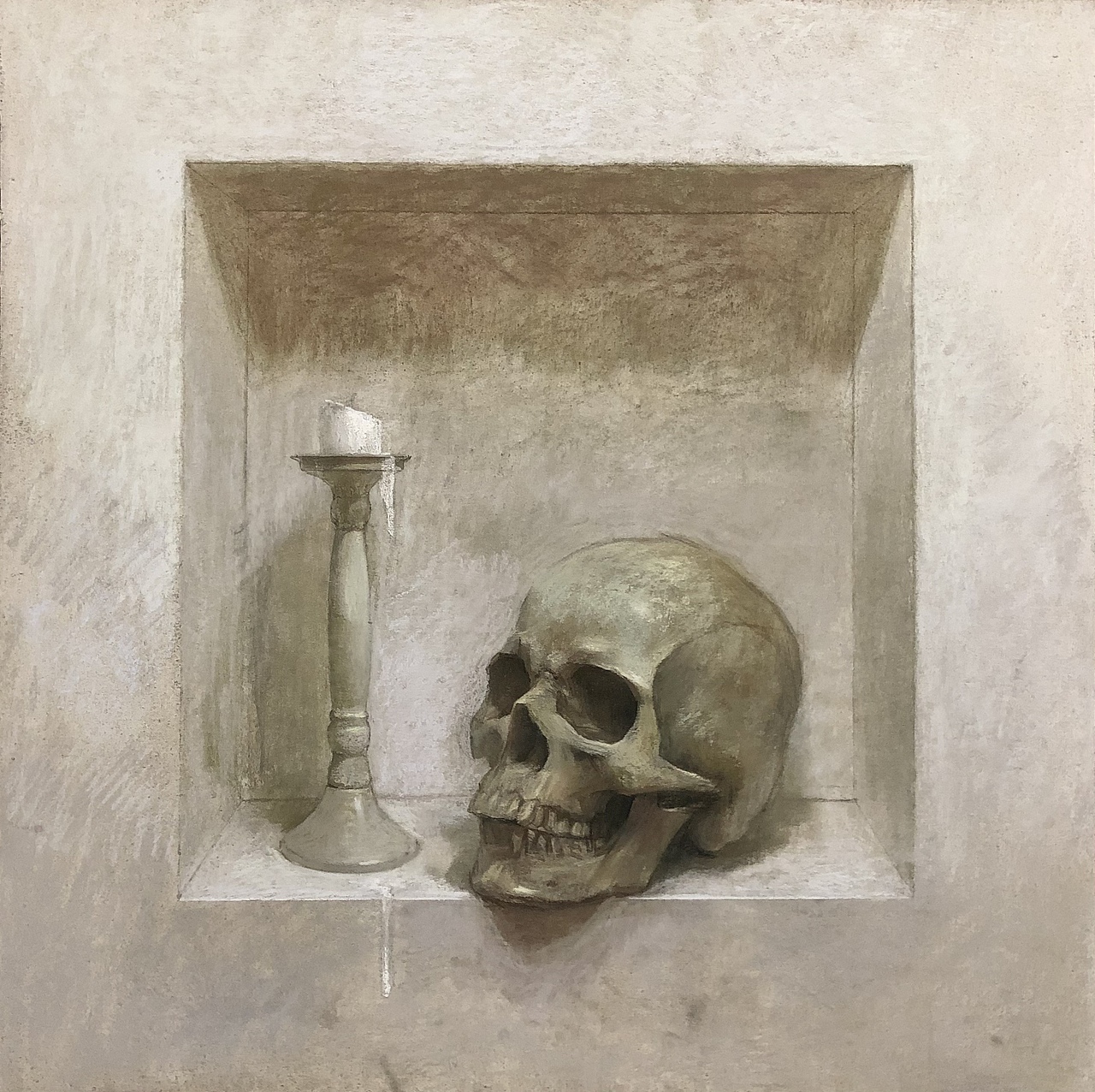 《头骨、蜡烛与蛾》（图ZMjU1NTAzMzA4） - 绘画 - 站酷设计师何石磊Leo原创素材 - 站酷ZCOOL