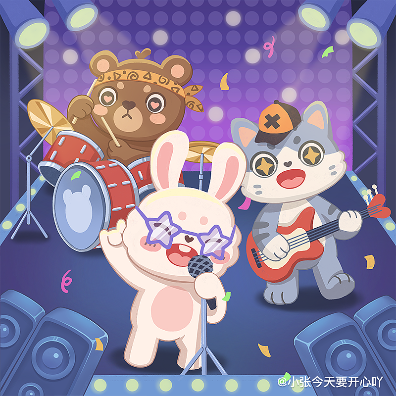 naughty animals party 顽皮动物派对ip形象