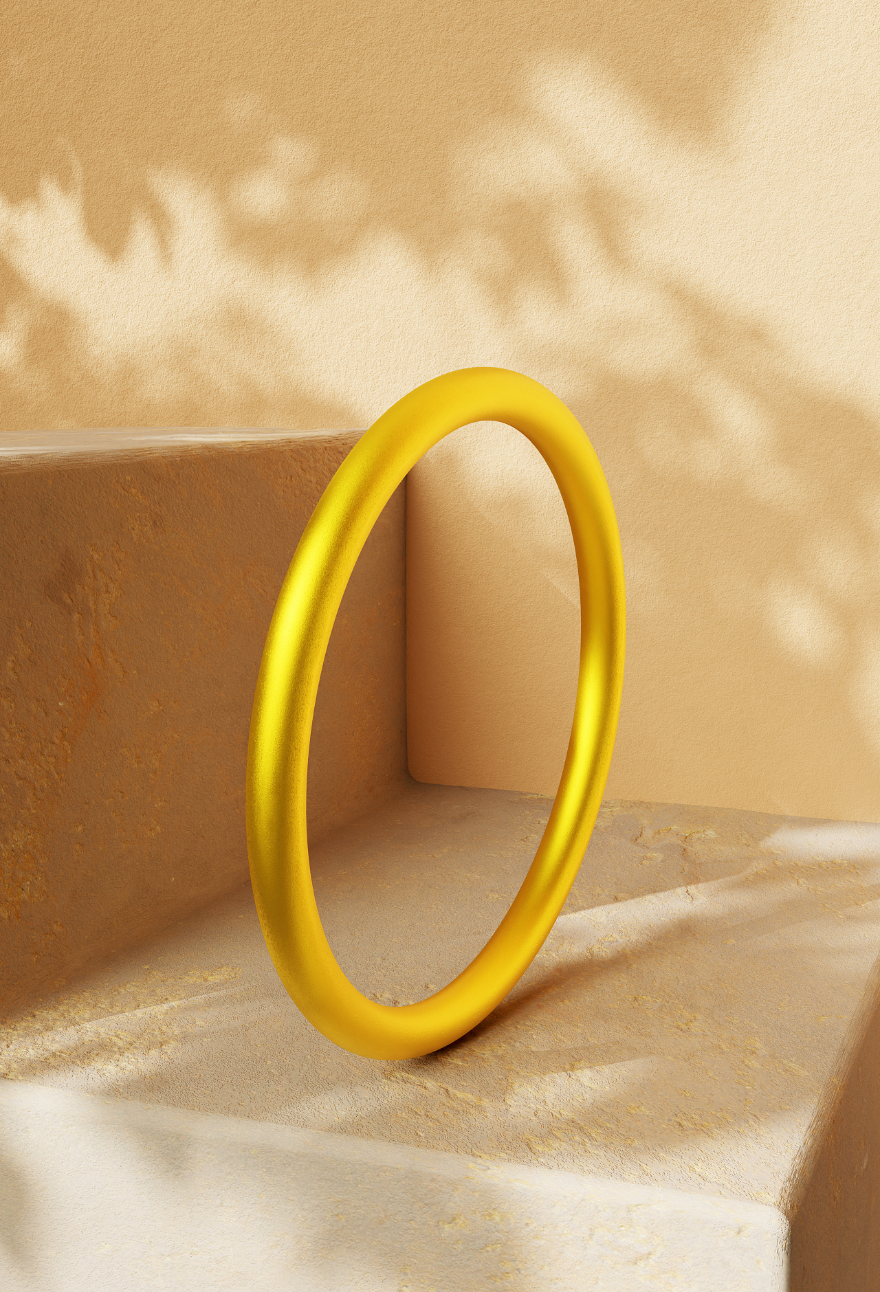 首饰渲染黄金素圈手镯