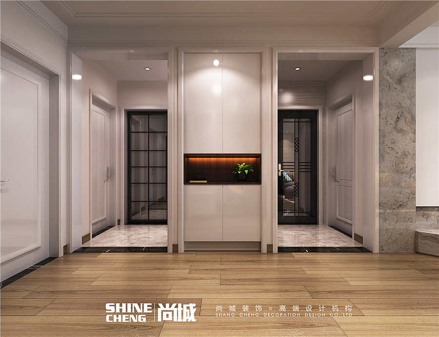 泰安贵和天外上璟100平户型现代简约风格装修效果图