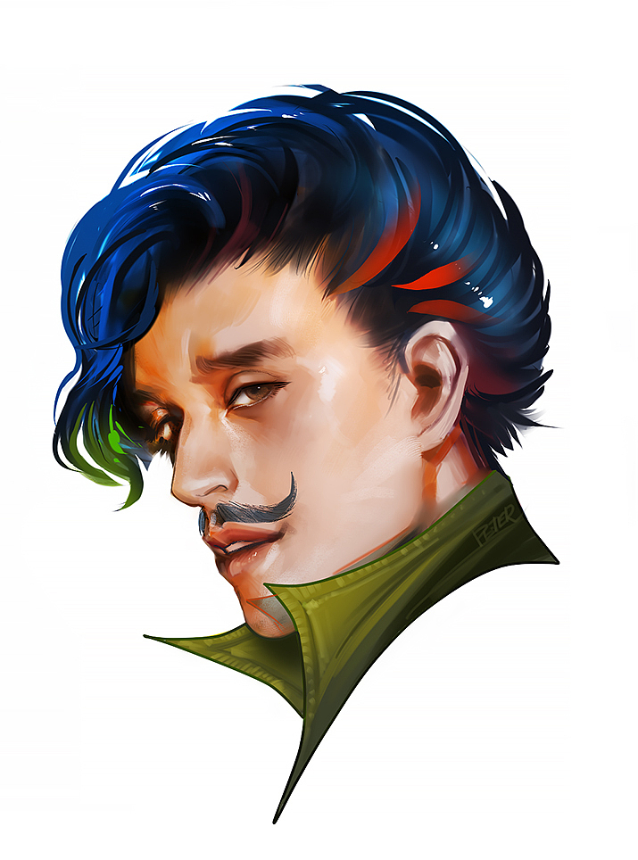 晚安，画个我心中的形象，我现在就是一个老男人了吧（图ZOTc4MjE1NDA=） - 商业插画 - 站酷设计师Peter肖吉原创素材 - 站酷ZCOOL