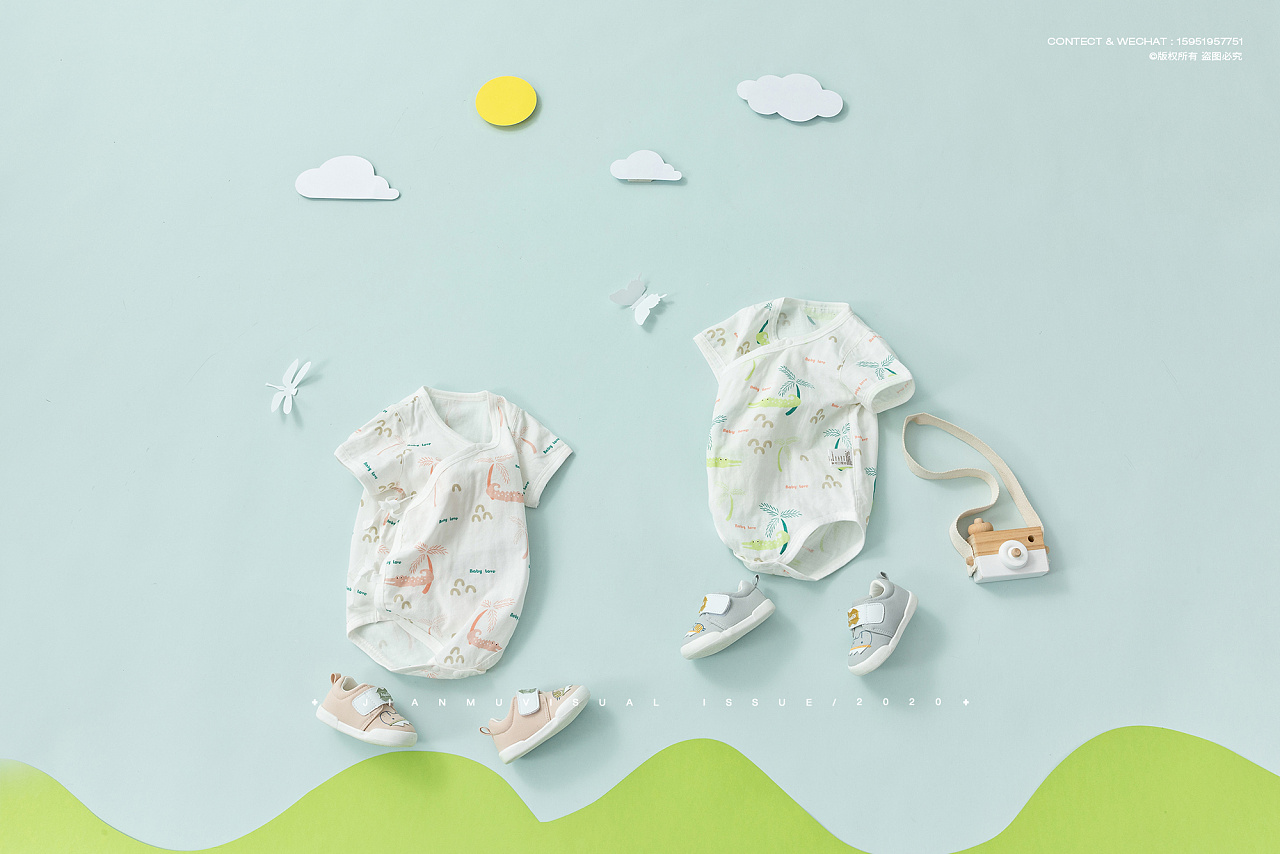 babylove 婴儿服饰 儿童爬爬服静物拍摄 创意摆拍