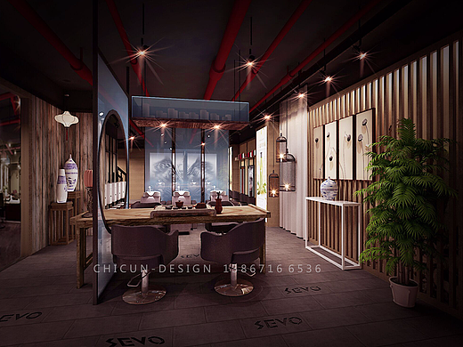 尺寸设计|扬州新汇美材展厅新中式室内设计效果图