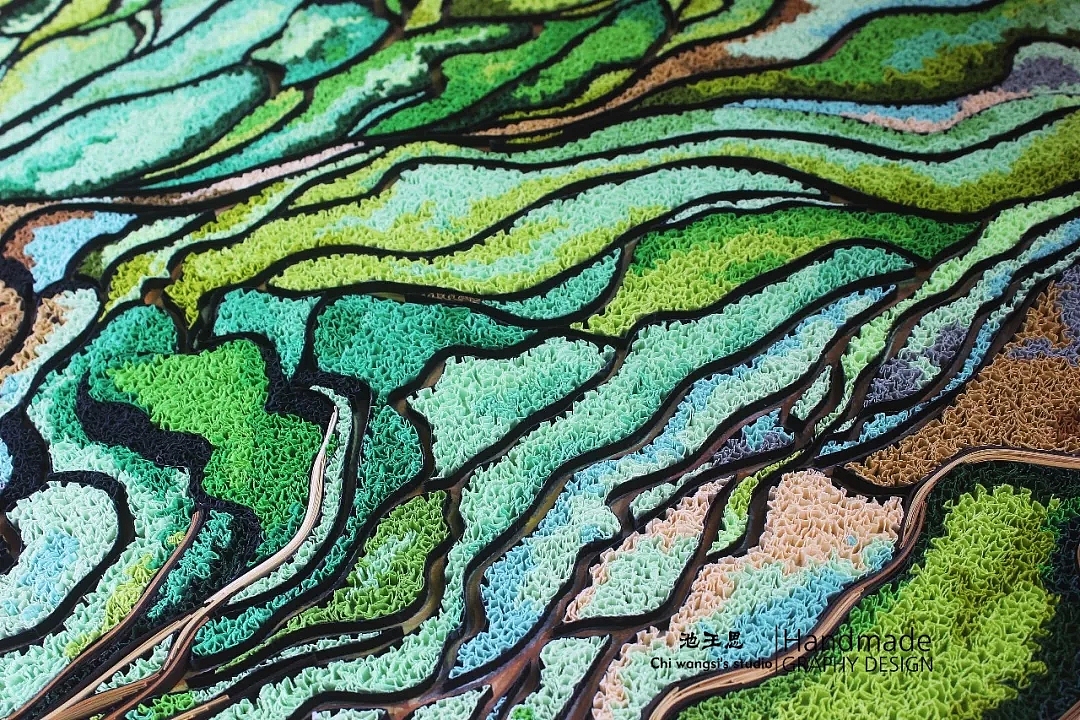 衍纸原创作品：《梯田》（图ZMTYzMzA4NDQ0） - 其他手工艺 - 站酷设计师池王思原创素材 - 站酷ZCOOL