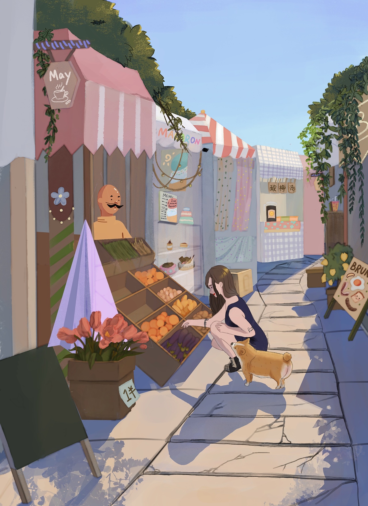 清晨集市|插画|商业插画|z853363404 - 原创作品 - 站酷 (zcool)