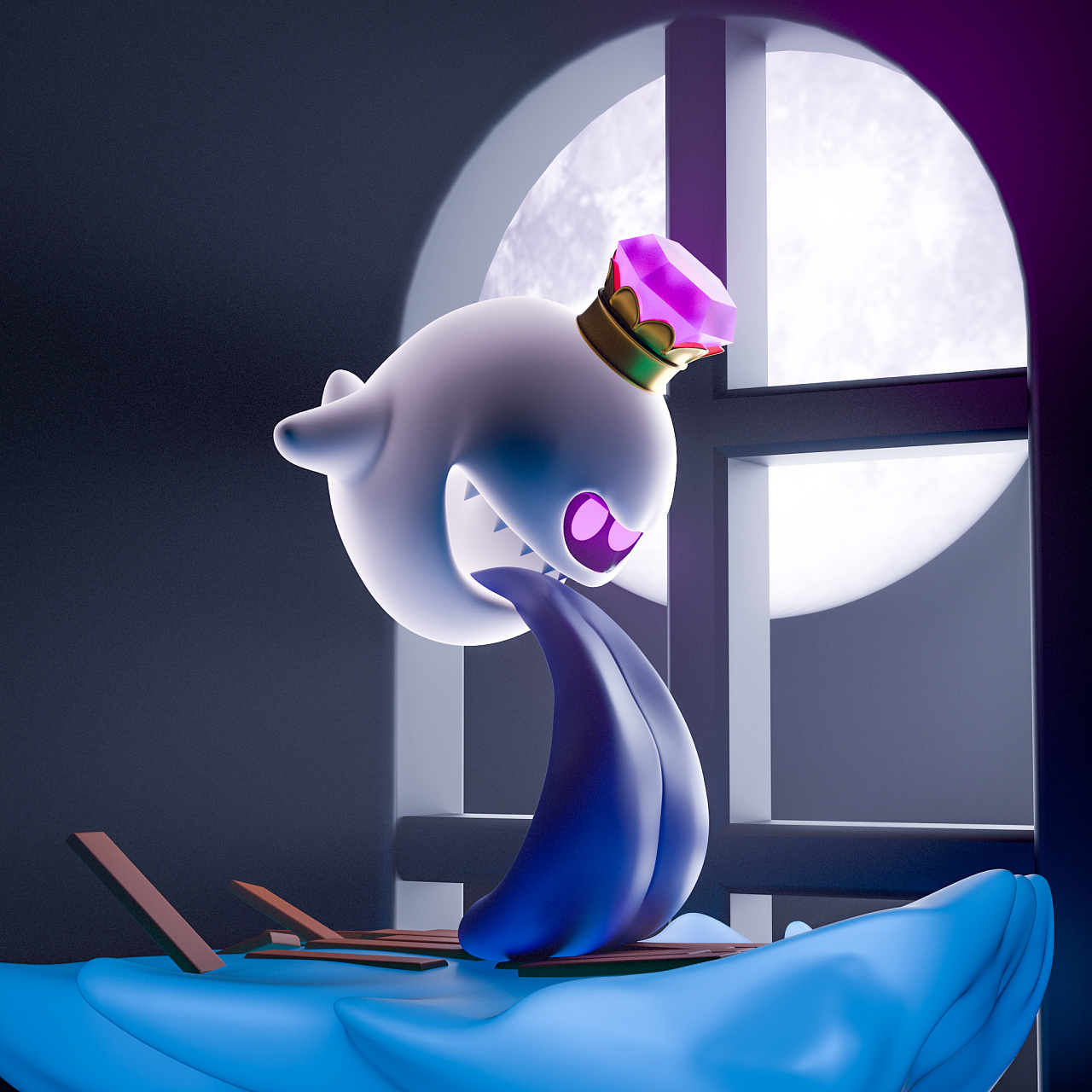 路易吉鬼屋3 幽灵王|三维|动画/影视|乱修图的小d - 原创作品 - 站酷