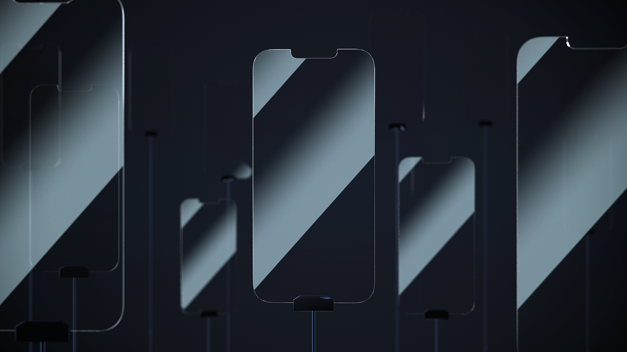 三个公司手机壳渲染动画