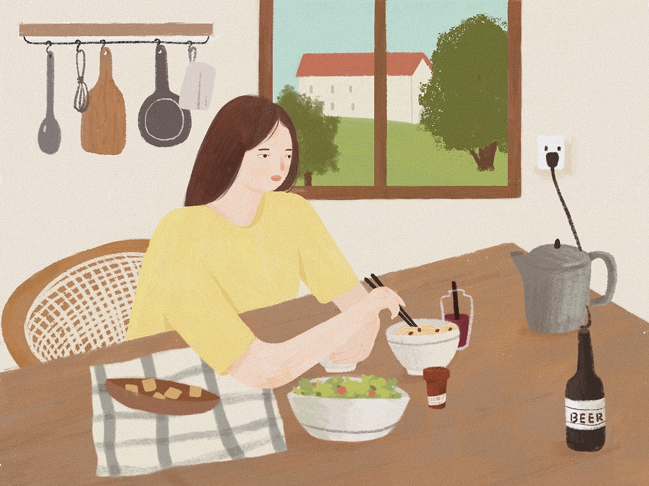 扁平插画/理想的家居生活