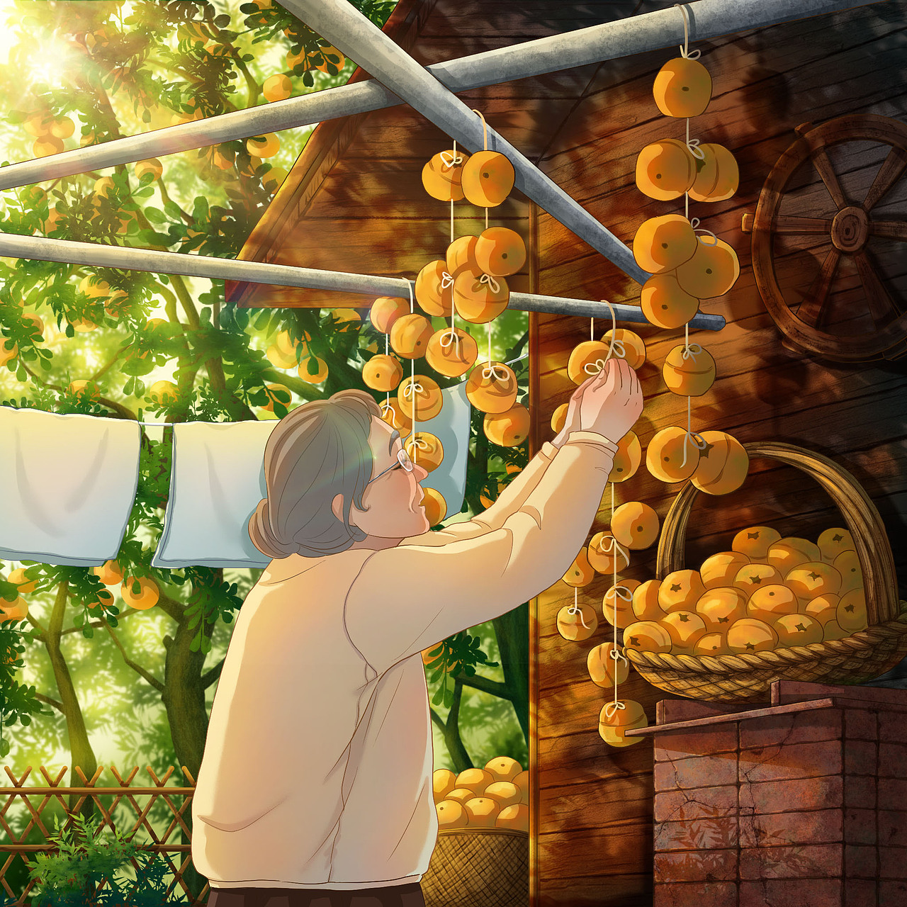 日式温暖插画-《小春日和》