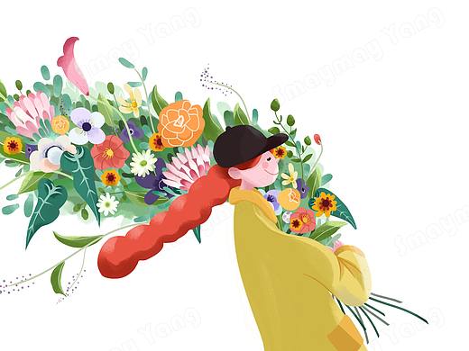 抱花女孩（個人主頁-ZNTE0OTYwODg=） - 創(chuàng)作習(xí)作 - 站酷設(shè)計師Smaymay原創(chuàng)素材 - 站酷ZCOOL