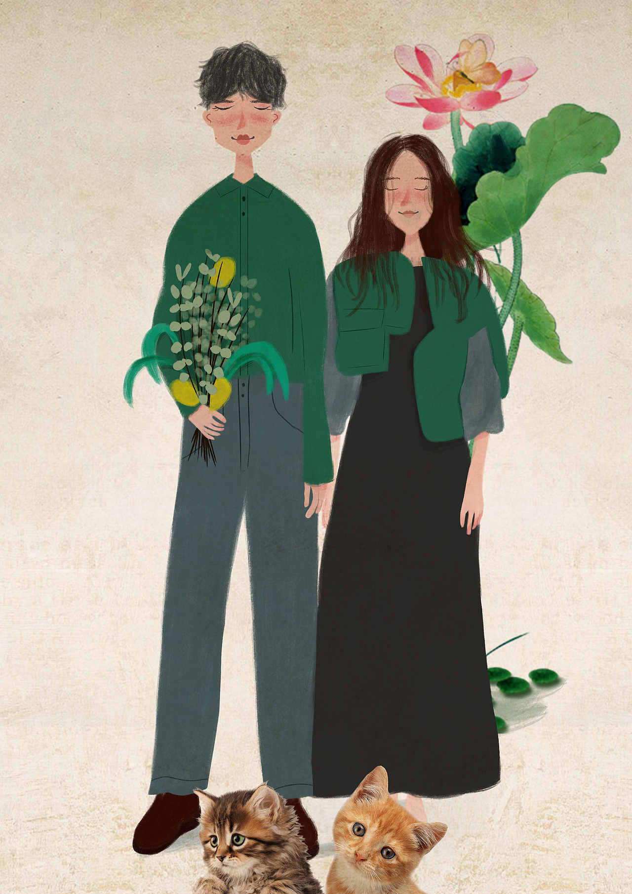 情侣（图ZMjY0MjYxNjMy） - 商业插画 - 站酷设计师粘豆包2017原创素材 - 站酷ZCOOL