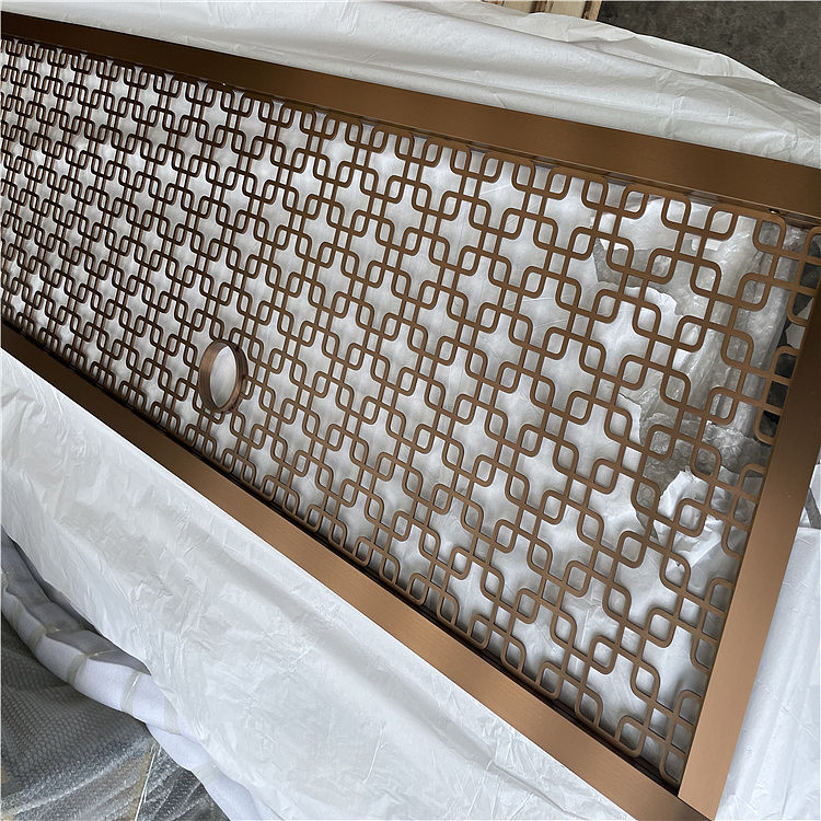 实心钢板整体激光雕刻不锈钢花格屏风众钰定制