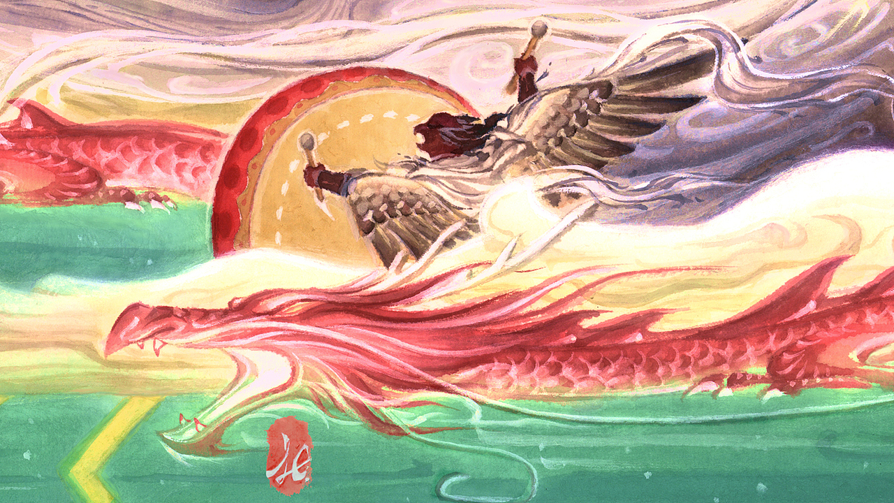 新国画 | 《云》手绘清新国风节气神话海报 水墨画艺术（图ZMjY2MDMwNjky） - 艺术插画 - 站酷设计师何塞特Herset原创素材 - 站酷ZCOOL