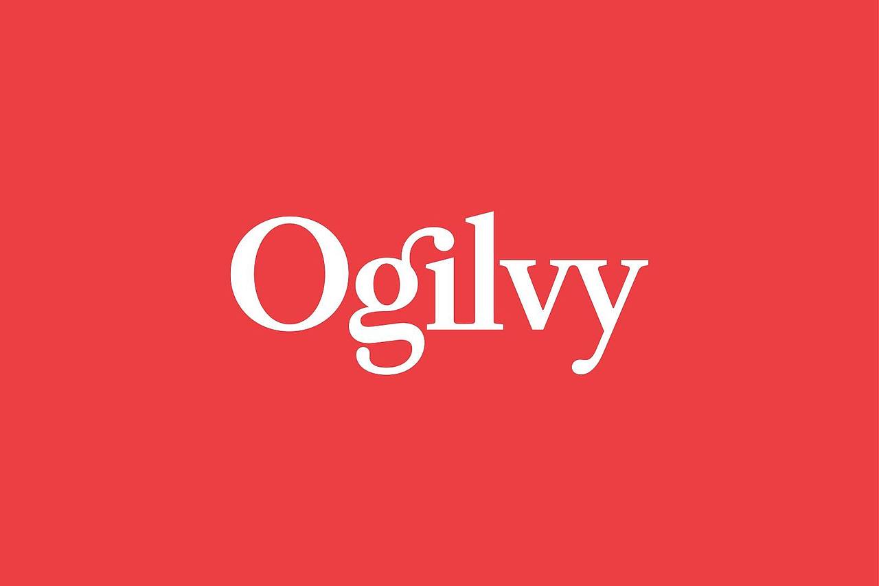 奥美logo采用衬线和无衬线字体的设计手法 br> br>在英文"ogilvy"做