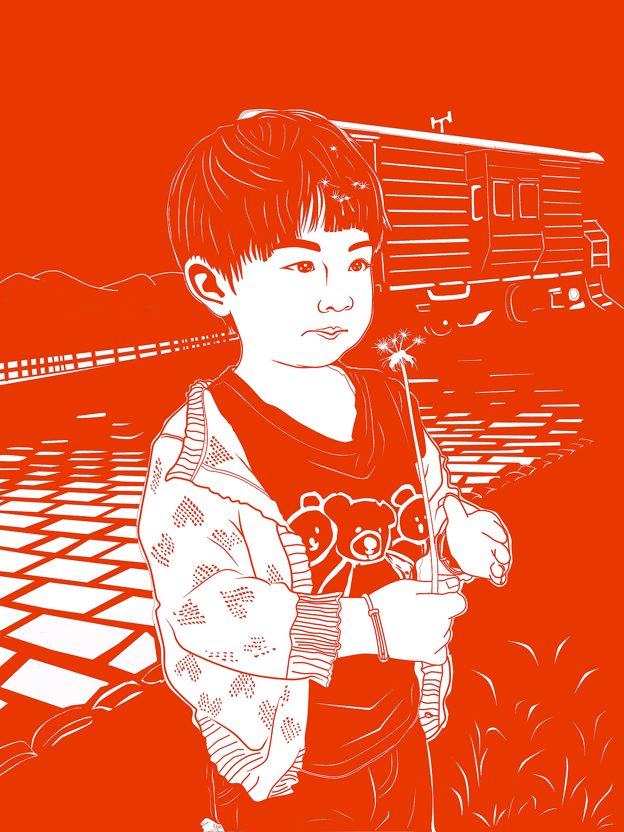 人像剪纸底稿   支持定制