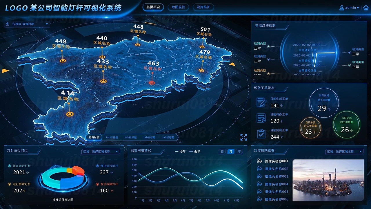 智能灯杆可视化系统（图ZMjQ1Njg2NzYw） - 交互/UE - 站酷设计师张书睿原创素材 - 站酷ZCOOL