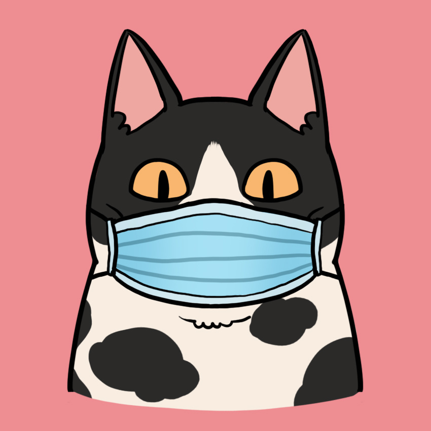 画了一组口罩喵头像