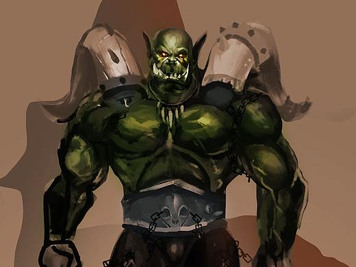 魔兽战士插画（原创）（个人主页-ZMzA3MDcyMTI=） - 创作习作 - 站酷设计师夜很空原创素材 - 站酷ZCOOL