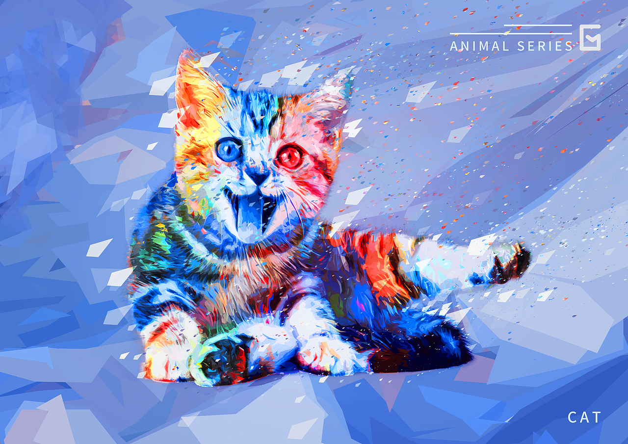 帅气的几何抽象艺术效果| 动物篇