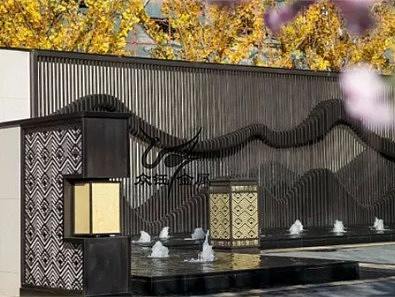 户外景观不锈钢特色景墙园林装饰格栅